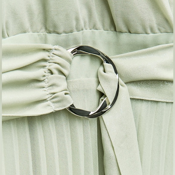 ZARA PLEATED FOIL DRESS - Picture 8 of 9